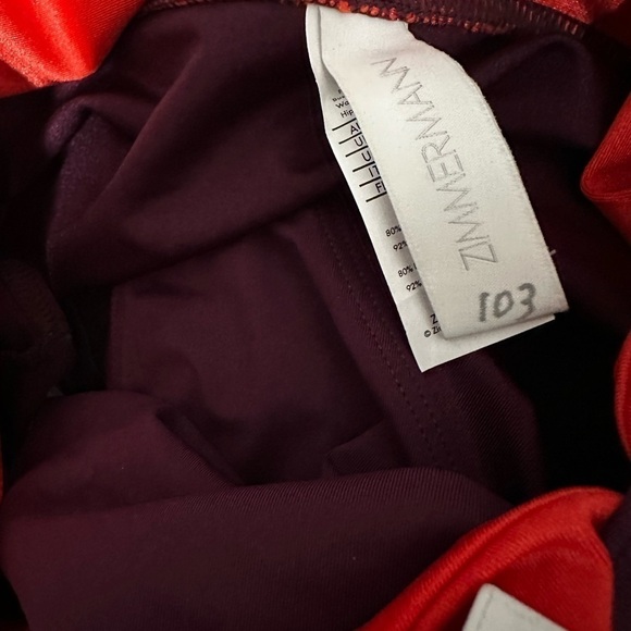 Zimmermann Purple Color blocked Bikini Bottom High Cut & High Waist 10-12 Lycra - Picture 5 of 9